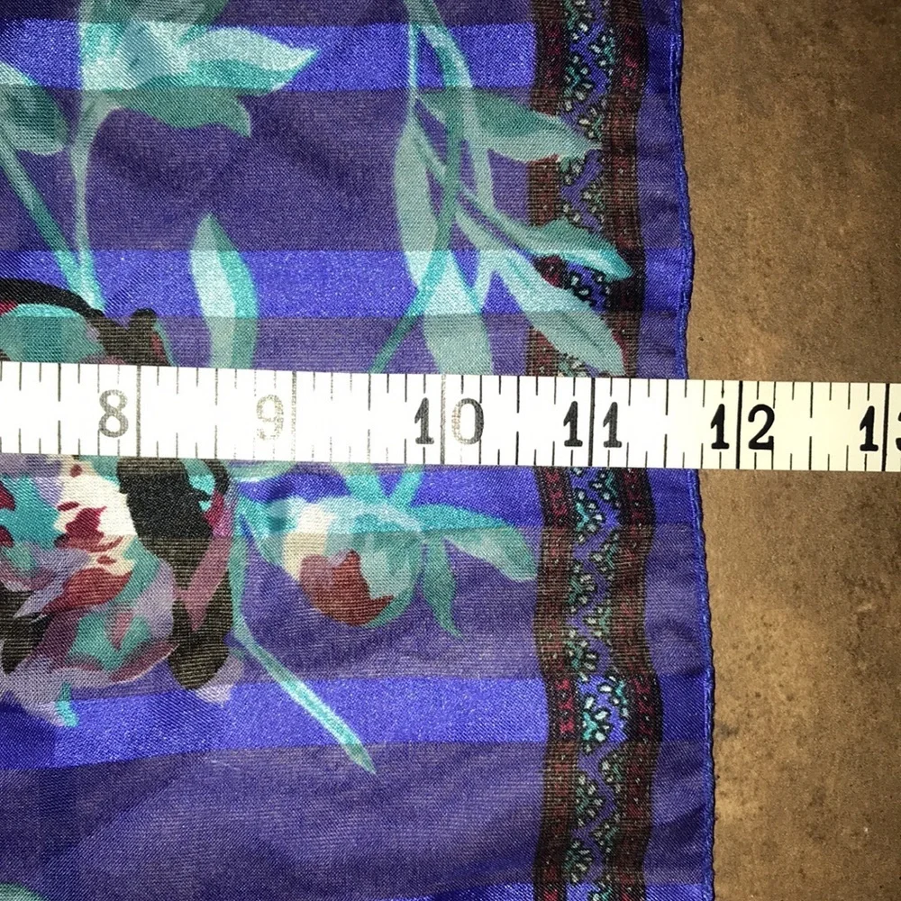 Women’s Sheer Floral Blue Scarf